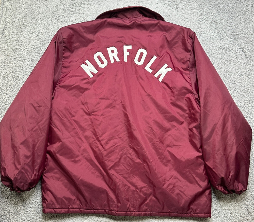 Vintage Norfolk Nebraska Football Sideline Jacket Mens XL Red High School
